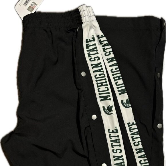 GAME NWT Womans Black MSU Michigan State Tear Away Swishy Pants SZ S - Picture 4 of 7